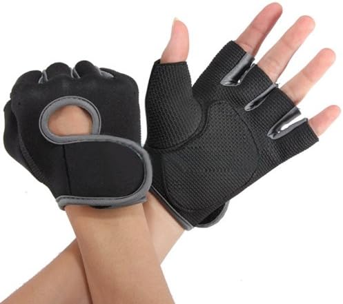 Cool & Practical Design GYM Fitness Gloves Sport Cycling Weightlifting Exercise Half Finger Gloves (Grey S)
