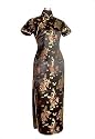 Black Chinese Traditional Long Cheongsam Dress