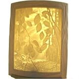 SECRET PATH PEACEFUL WOODED FOREST SCENE * CURVED PORCELAIN LITHOPHANE NURSERY KIDS NIGHT LIGHT