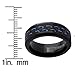 Black Titanium Wedding Band Ring with Black and Blue Carbon Fiber inlay, Comfort fit 8mm, Sizes 6 to 15