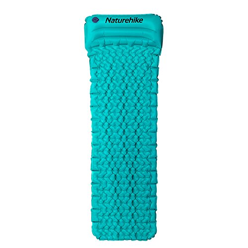 Topnaca Utralight Outdoor Inflatable Sleeping Pad with Pillow, Comfortable Mattress Camp Pad, for Camping, Backpacking, Hiking (Blue)