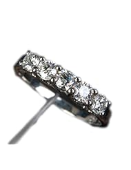 Solid 14K White Gold Round Cut 3.5mm Moissanite Wedding Anniversary Ring 5 stones