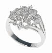 SilverBin Sterling Silver Elegant Flower Cluster Style CZ Ring