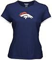 Denver Broncos Women's Navy Logo Premier Too Cap Sleeve Tissue T-Shirt
