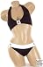 Sexy Trendy Cute Summer Black Rhinestone Accent Halter Top Adjustable Bikini Bathing Suit Swimsuit Swimwear