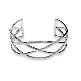 Eve's Addiction Designer Inspired Celtic Knot Sterling Silver Cuff Bracelet