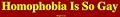 Homophobia Is So Gay Large Bumper Sticker