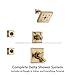 Delta Dryden Champagne Bronze Shower System with Dual Control Shower Handle, 3-setting Diverter, Modern Square Showerhead, and 2 Body Sprays SS175185CZ