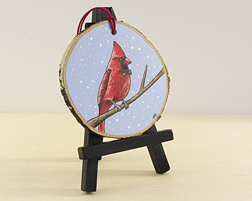 Cardinal Ornament, Bird Christmas Painting