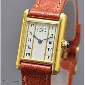 Vintage Antique watch: Pre-owned Ladies Cartier Watch Vermeil RARE IVORY w  ROMAN INDEX Swiss... by Cartier