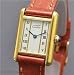 Vintage/Antique watch: Pre-owned Women's Cartier Watch Vermeil RARE IVORY w/ ROMAN INDEX Swiss Quartz 1980's