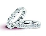14K White Gold Diamond Eternity Band-GH I1-4.00 Ct.