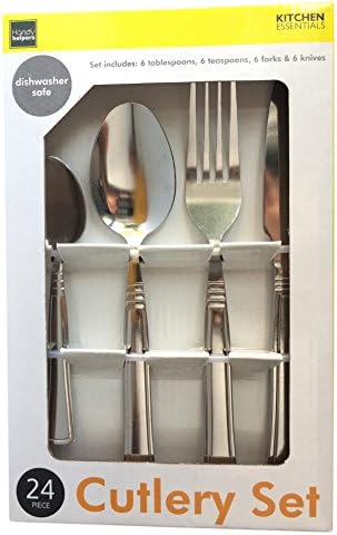 NEW - 24 Piece Cutlery Set - 6 Each Forks, Knives, Teaspoons and Tablespoons for your Everyday Home Needs