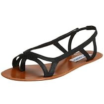 Steve Madden Women's Azucar Sandal,Black Leather,8 M