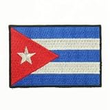 Cuba Flag Logo Embroidered Iron on or Sew on Patch