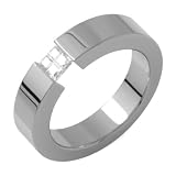 Samar - Fine Titanium Ring with Illusion Cut Tension Set Stone