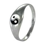 Sterling Silver Yin Yang Taoist Balance Ring (sz 2-9)
