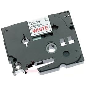 Brother TZ232 1 2in Labeling Tape (26.2ft, Red on White) by Brother