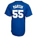 Los Angeles Dodgers Russell Martin Adult Short-Sleeved Full Button Down Synthetic Replica Batting Practice Jersey, Medium