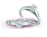 14K White Gold Cathedral Mount Round Diamond Solitaire Ring - GH SI1 - 0.25 Ct. to 0.75 Ct.