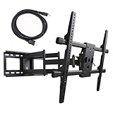 VideoSecu Articulating Full Motion TV Wall Mount for 32"-65" LED LCD Plasma TVs with VESA up to 600x400 mm, Dual Arm pulls...