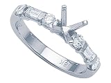 0.55 cts Baguette Diamonds Engagement Ring - Platinum, 18kt White or Yellow Gold