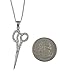 Barber Hair Dresser Scissors Shears Silver Tone Charm Necklace - CRYSTALS ON BOTH SIDES - Fashion Jewelry