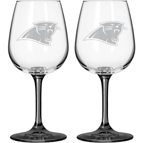 Boelter Carolina Panthers 12Oz. Clear Wine Glasses- Set Of 2 Set Of 2