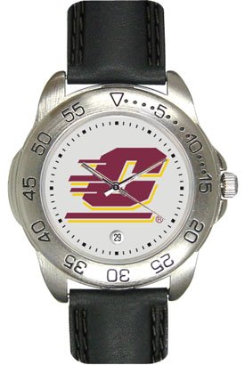Central Michigan University Chippewas Mens Leather Sports Watch