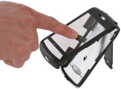 TecCase for BlackBerry Storm with Built-in Touch Through Screen, Swivel Kick Stand, and Belt Clip - Black