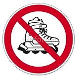 Wallmonkeys Peel and Stick Wall Decals - Verbotszeichen Sicherheitszeichen Inline-skating Verboten - Removable Graphic