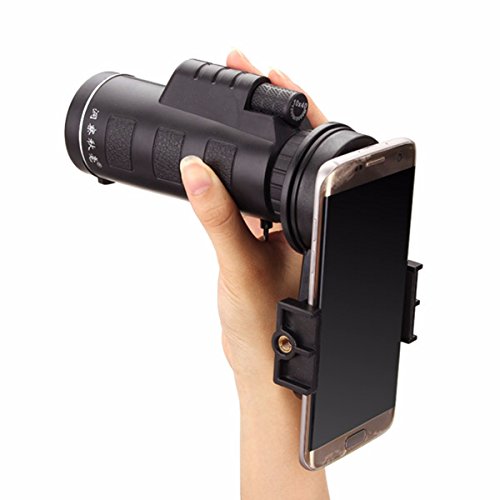 Universal 10x40 Telephoto Lens Cell Phone Telescope, M.Way Hiking Concert Camera Lens Monocular+ Universal bracket + Bag For Iphone Sony Samsung Moto Etc Universal clip