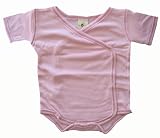 Baby Bambu Natural Short Sleeve Kimono Bodysuit - Pink, -3 Months