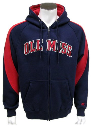 Buy Mississippi Rebels Mens Varsity Full Zip Fleece Hoodie by Colosseum Athletics