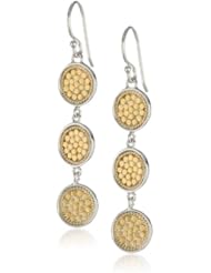 Anna Beck Designs "Gili" 18k Gold-Plated Wire Rimmed Triple Disk Drop Earrings