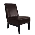 Armless Bi-Cast Leather Accent Chair