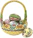 Jim Shore / Heartwood Creek Running Rabbits Easter Basket with 5 Eggs: Spring Hop