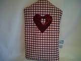 Wine Gingham Heart 8 Cup Cafetiere Cosy