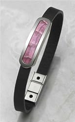 J-Steel by Fyn Studios (TM) Black Moroccan Leather Bracelet and Stainless-Steel Bracelet JSF-843332001235