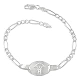 Beautiful Sterling Silver Figaro Medical Bracelet