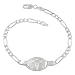 Jewelry : Beautiful Sterling Silver Figaro Medical Bracelet