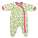 Gerber Sidesnap Sleep 'N Play, Green Flower Girl, 6-9 Months