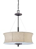 IMAGE OF Nuvo Lighting 60/3874 Madison 4-Light Pendant with Grey Fabric Shade and Frosted Diffuser, Brushed Nickel