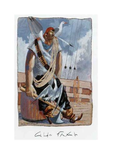 GILDAS FLAHAULT S EN FOUT LA MORT 19.75X27.5 NAIVE ART PRINT FLA17