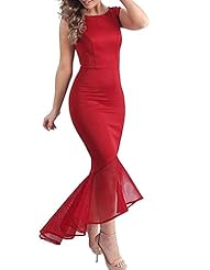 Sleeveless Ankle Length High-Low-Hem Mermaid Polyester/Spandex/Tulle Evening Dress/Maxi Dress 