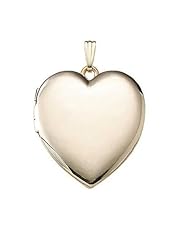 Solid 14K Yellow Gold Large Heart Plain Locket 1-1/4 inch x 1-1/4 inch in Solid 14K Yellow Gold
