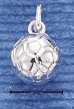 .925 Sterling Silver 3-D Soccer Ball Charm by SilverChicks