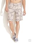 Camouflage Print Cargo Shorts-Brown-48