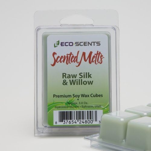 2-Pack Raw Silk & Willow Scented Wax Melts from Ecoscents. Silky and clean with herbal undertones.