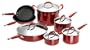 KitchenAid Gourmet Essentials 12-Piece Nonstick Hard Base Cookware Set, Red